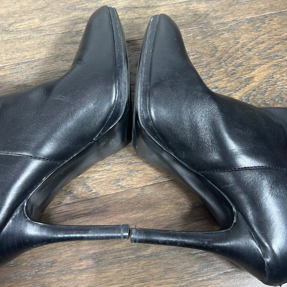 LAUREN RALPH LAUREN Leola Bootie Stiletto Heel Black Leather Sz 7 EUC - Picture 5 of 8